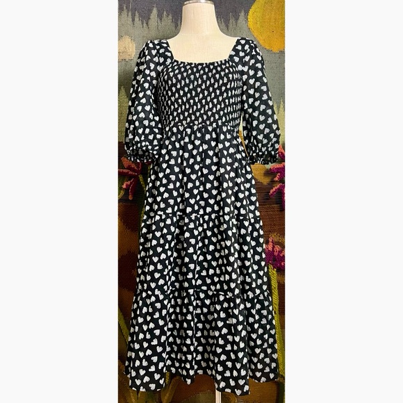 Johnny Was Couple Of Hearts Midi Dress S
